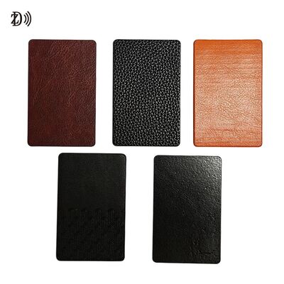 Customized Printable Leather Surface Card 13.56Mhz RFID NFC Cards Blank Leather Business Cards